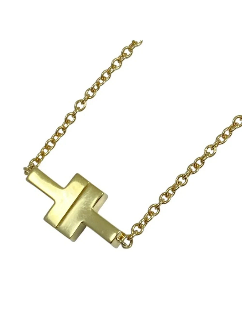 Tiffany & Co T Two Double Chain Accessory 18k Diamond Yellow Gold Bracelet
